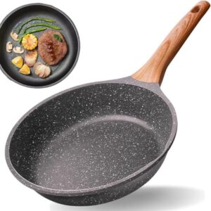 Frigideira Antiaderente Cerâmico Frita Sem Óleo 28cm Funda Cabo Madeira Não Gruda Fogão Indução/Gás